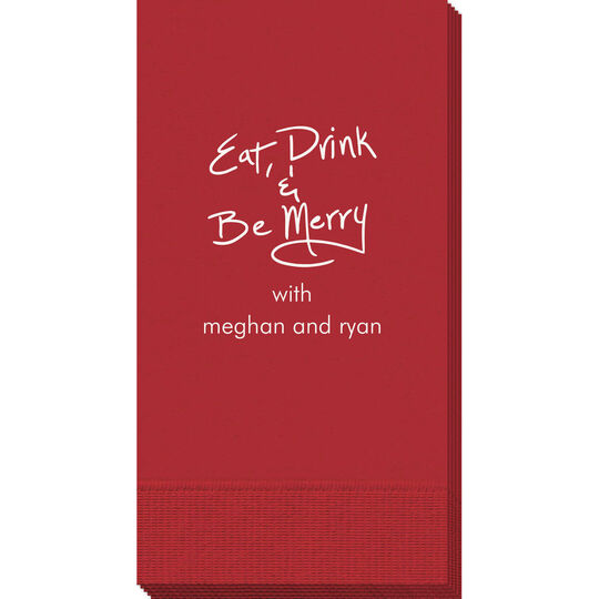 Fun Eat Drink & Be Merry Guest Towels
